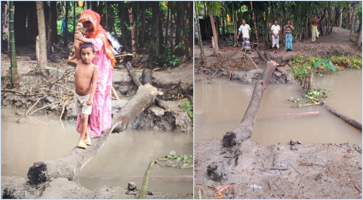 নির্মাণের ৭ দিনের মাথায় ভেঙে পড়ল বক্স কালভার্ট